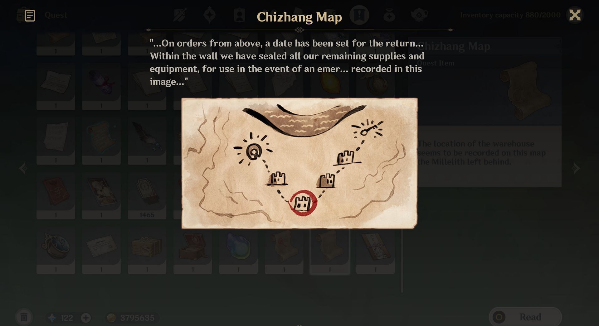 Open the chest to get the Chizhang Map and Ancient City Key (Image via HoYoverse)
