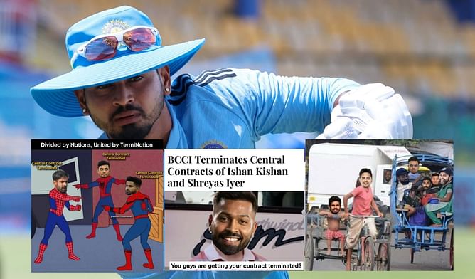 "Unfair?"- Top 10 funny memes as BCCI terminates central contracts of Ishan Kishan and Shreyas Iyer
