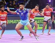 Maninder in action against Gujarat Giants (Credits: PKL)