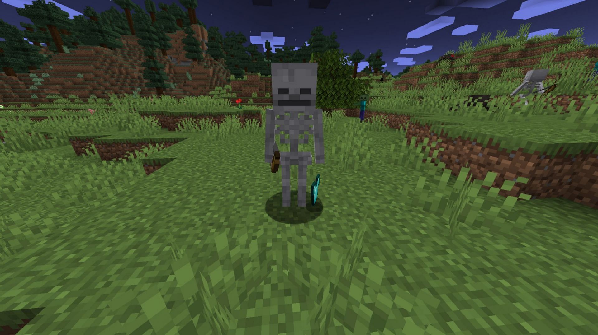 A standard skeleton in Minecraft (Image via Mojang)