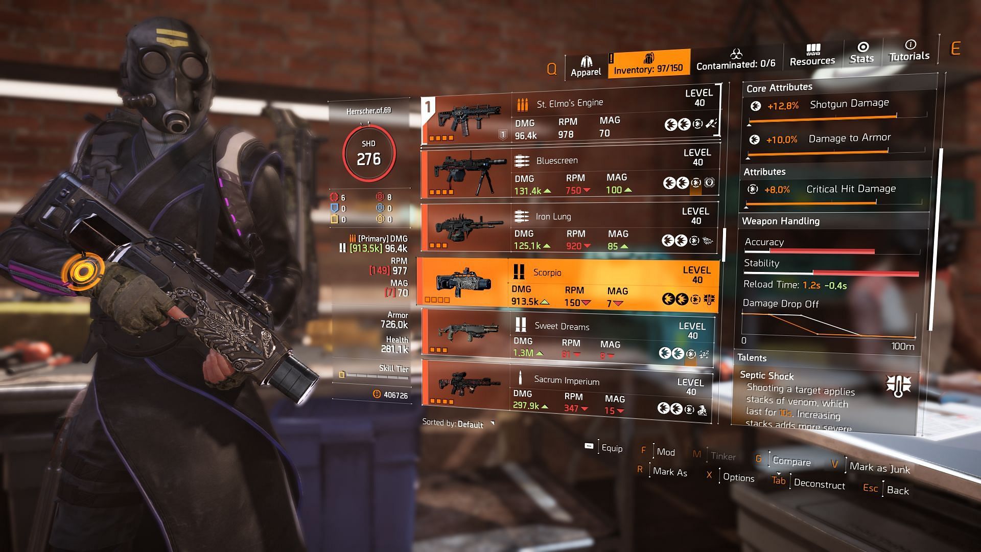 Scorpio Exotic Shotgun in The Division 2 (Image via Ubisoft)