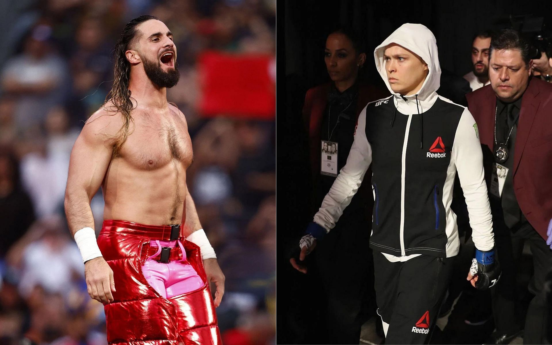 Seth Rollins (left) speaks about Ronda Rousey and other UFC athletes [Images via Getty]