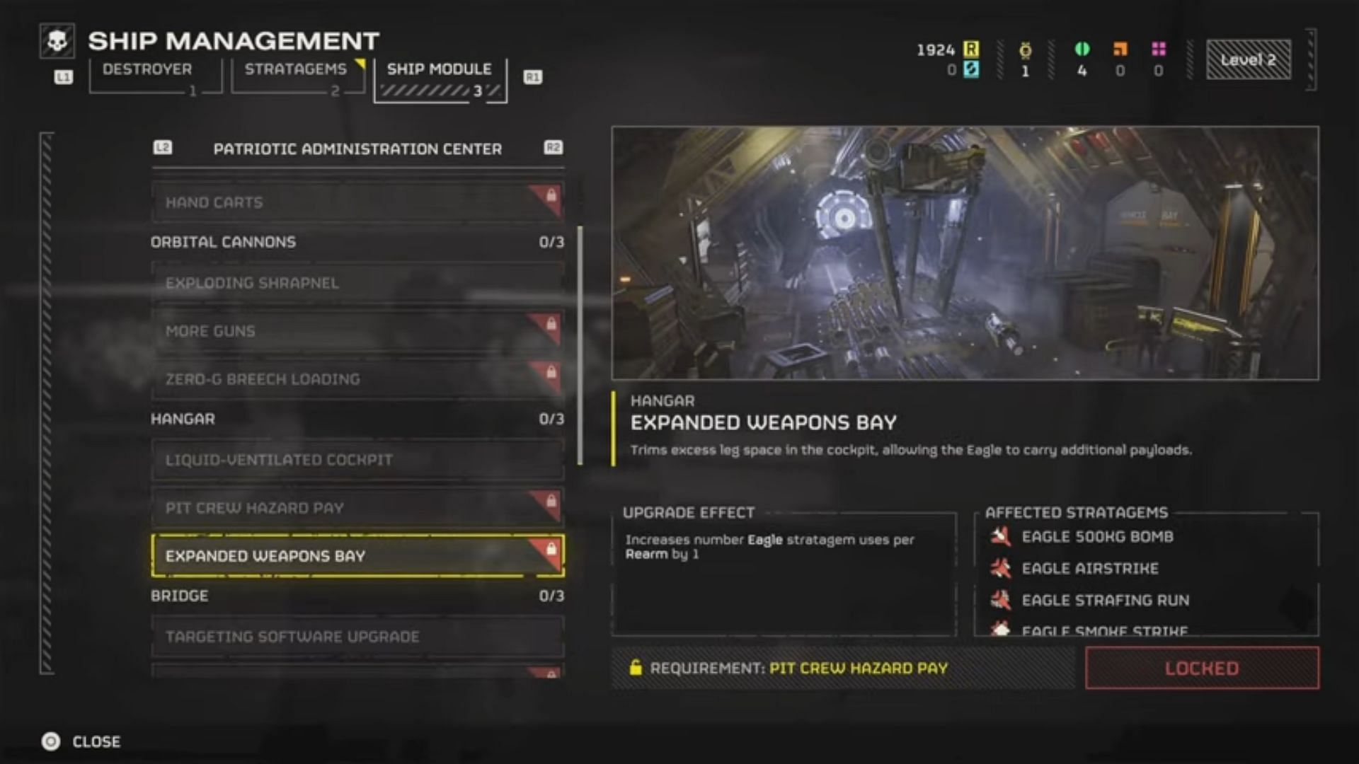 Helldivers 2 Ship Module: Expanded Weapons Bay (Image via Arrowhead/The_Harrisonc on Youtube)