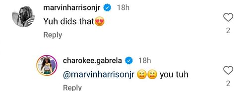 Harrison Jr.'s reaction to his girlfriend's look.