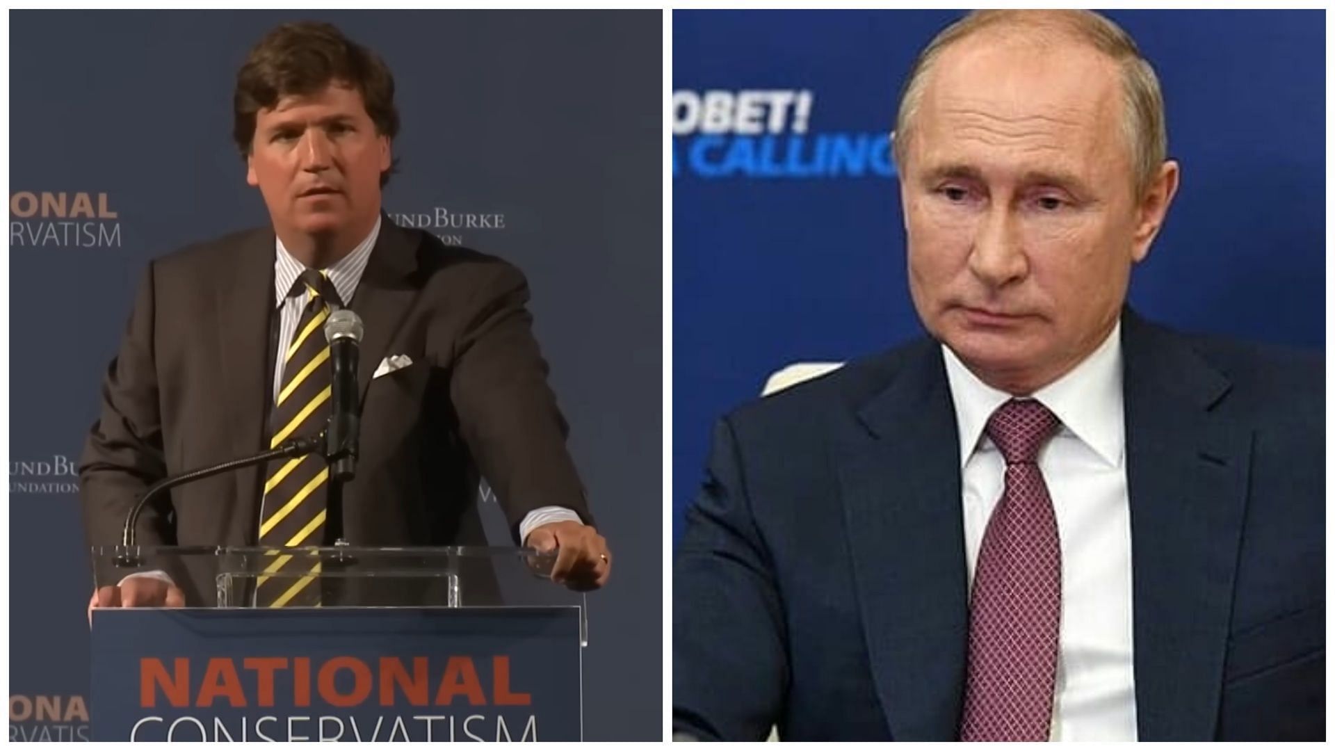 (Image via Instagram/@vladimir.putin_offical, YouTube/Tucker Carlson)