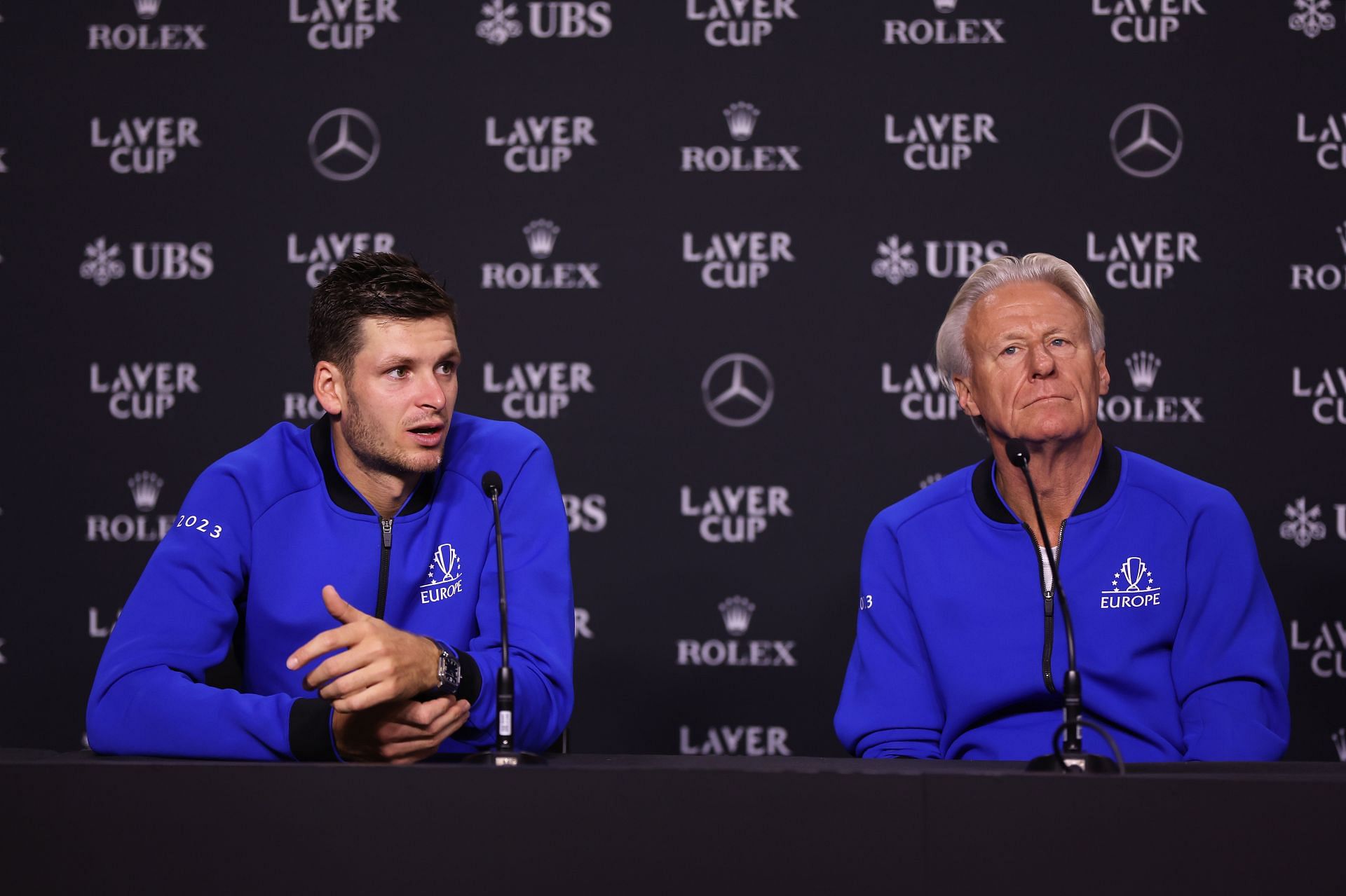 Bjorn Borg with Hubert Hurkacz at the Laver Cup