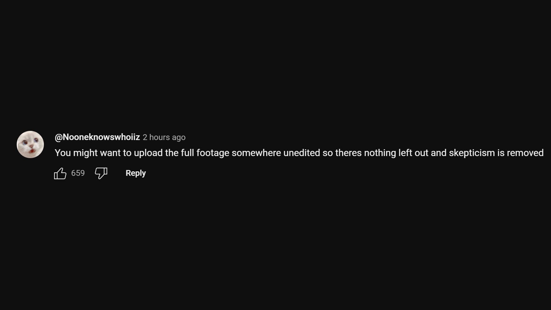 User @Nooneknowswhoiiz&#039;s comment under Mitch&#039;s video (Image via Mitch Jones/YouTube)