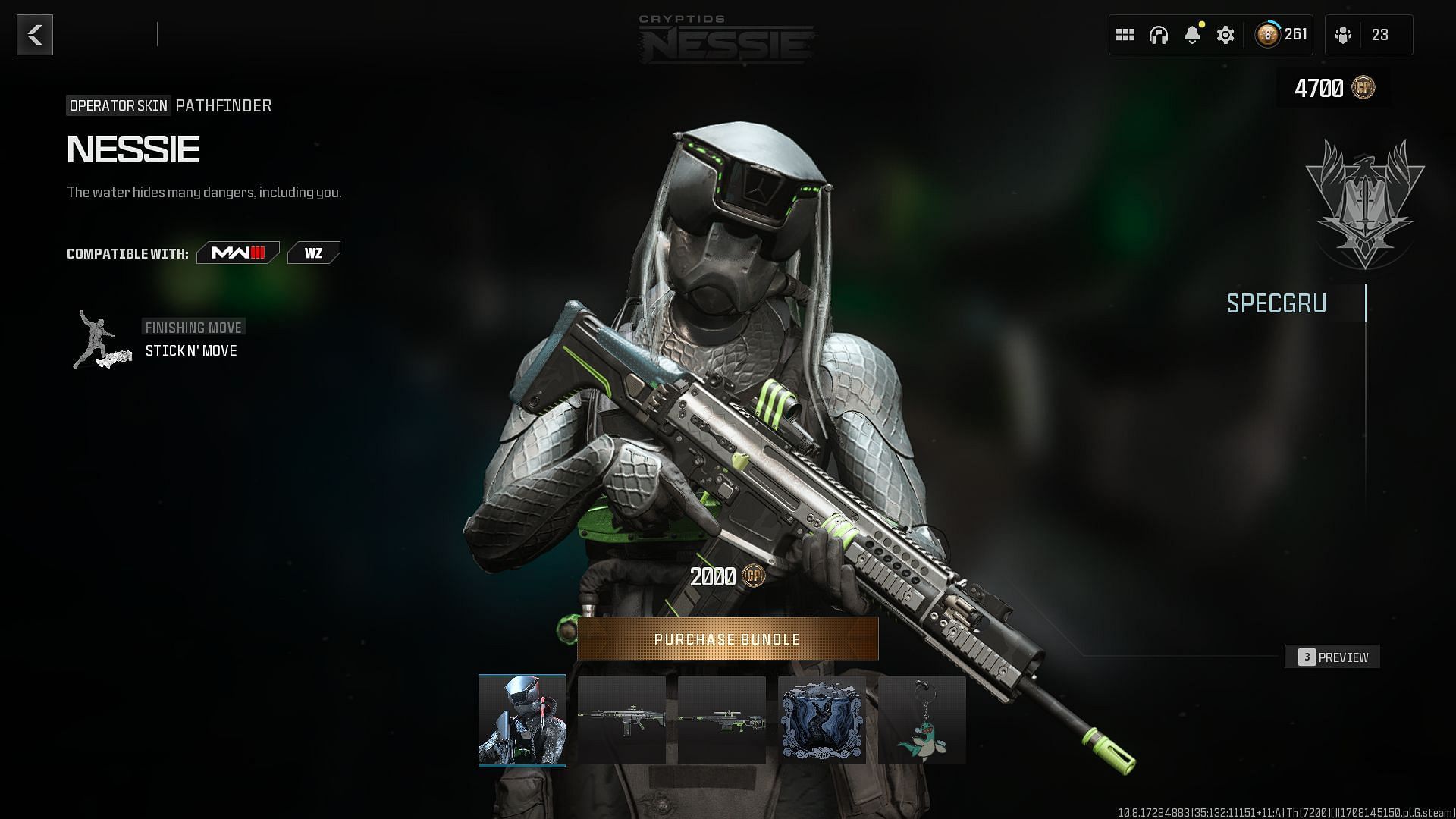Price of the Cryptids Nessie Operator bundle in MW3 and Warzone explored (Image via Activision)