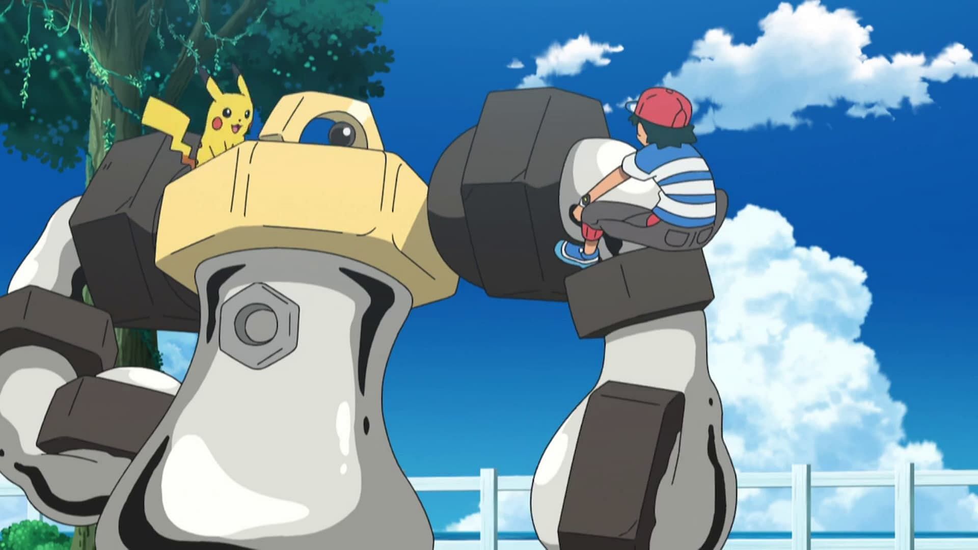 Ash&#039;s Melmetal in the anime (image via The Pokemon Company)