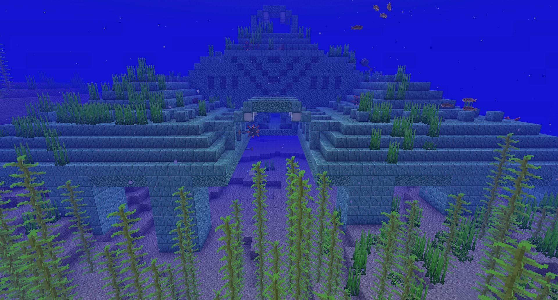 An underwater ocean monument (Image via Mojang)