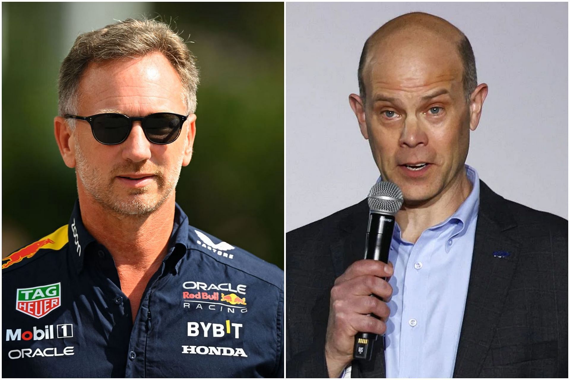 Christian Horner (L) and Mark Rushbrook (R) (Collage via Sportskeeda)