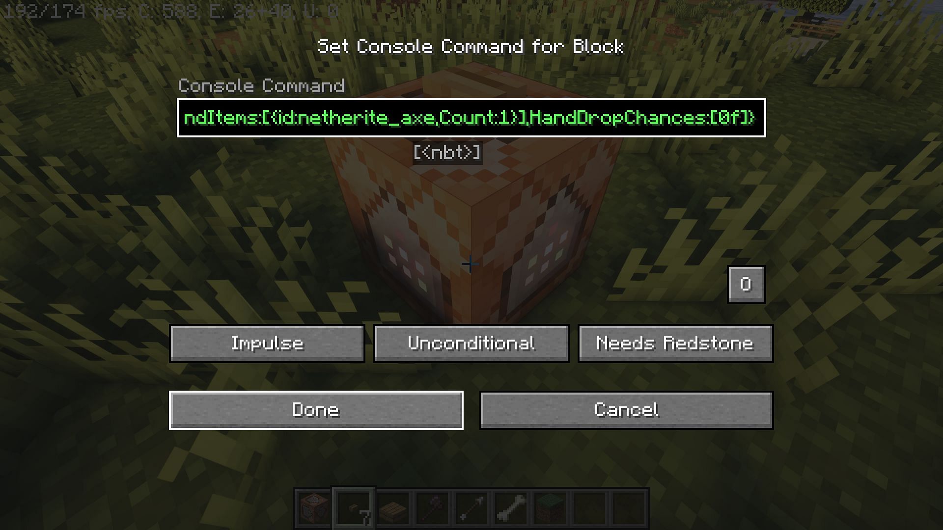 Using a command block (Image via Mojang)