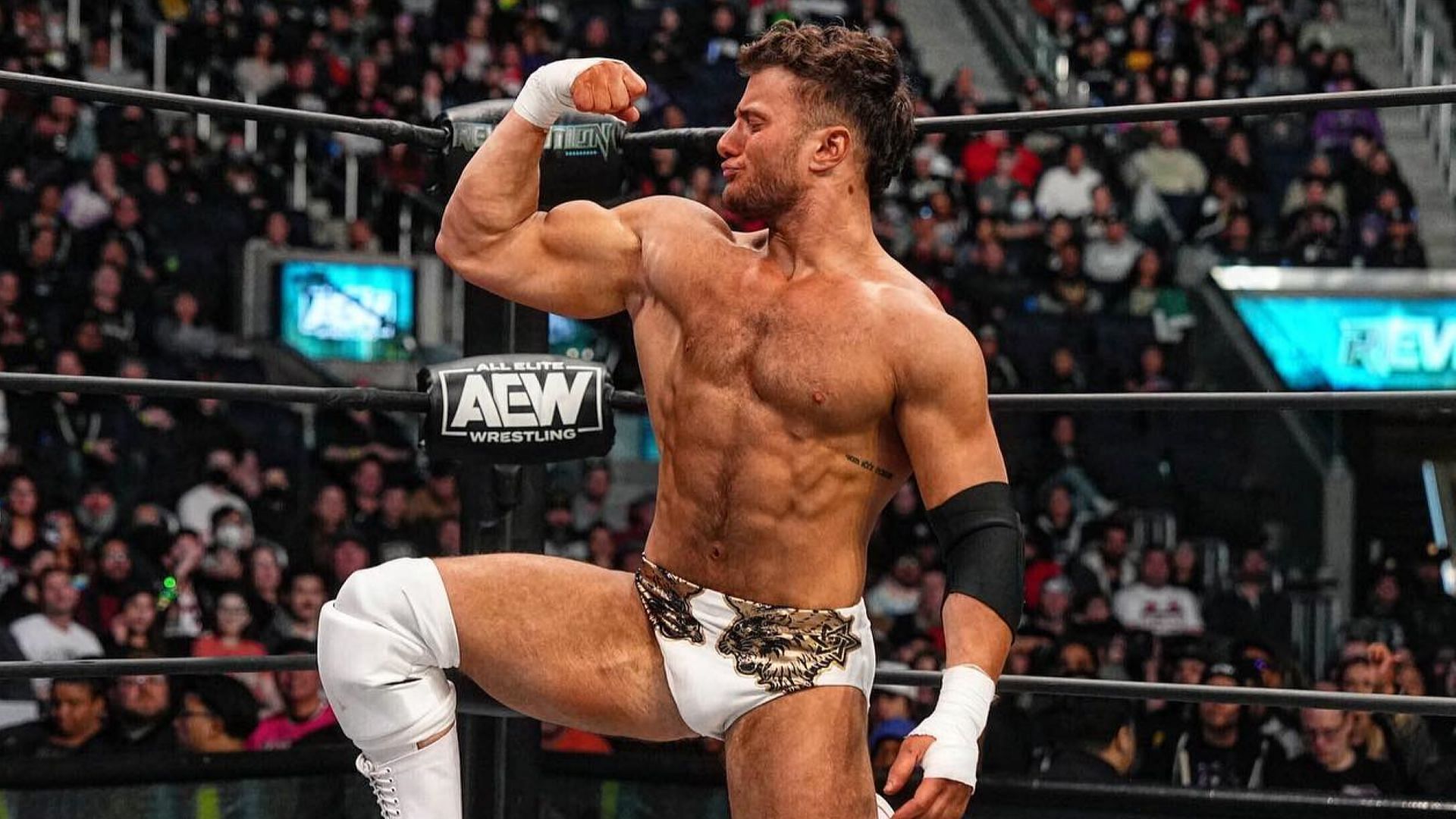 MJF shows off inside the AEW ring