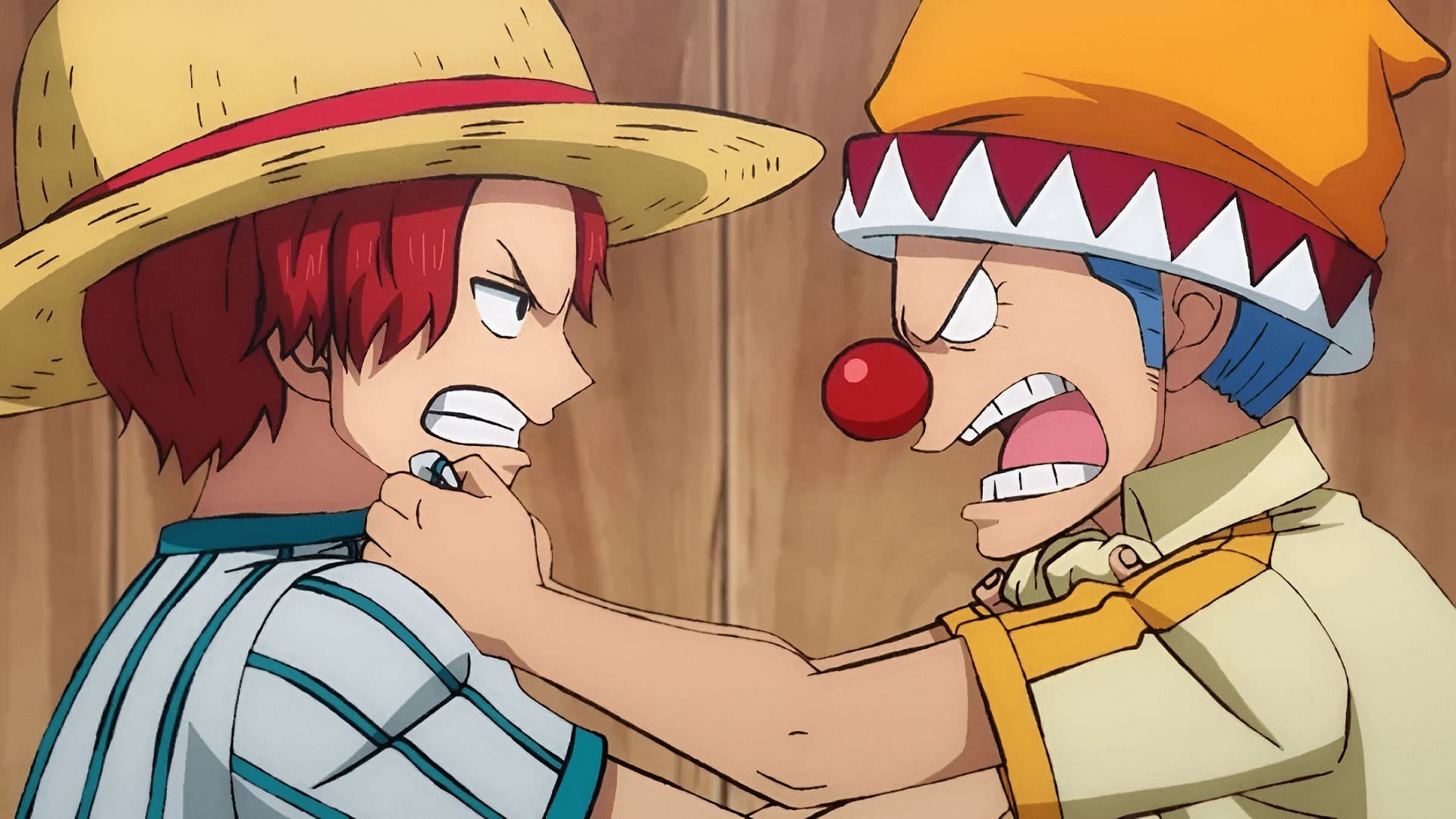 Shanks (left) and Buggy (right) as seen in One Piece anime (Image via Toei Animation)