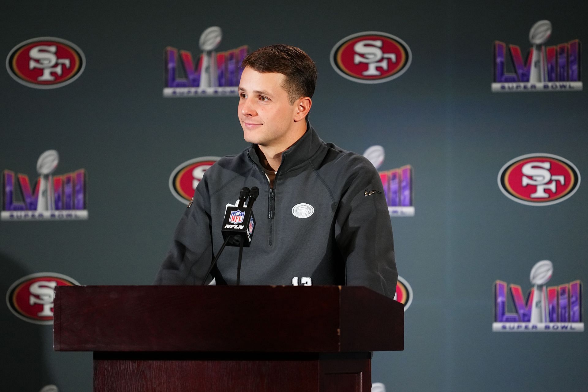 Brock Purdy at Super Bowl LVIII - San Francisco 49ers Media Availability