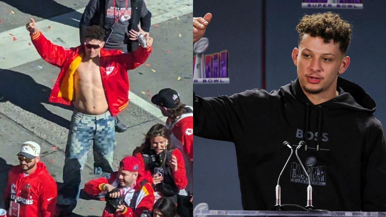 WATCH: Patrick Mahomes shows off &lsquo;dad bod&rsquo; during thrilling Chiefs Super Bowl parade