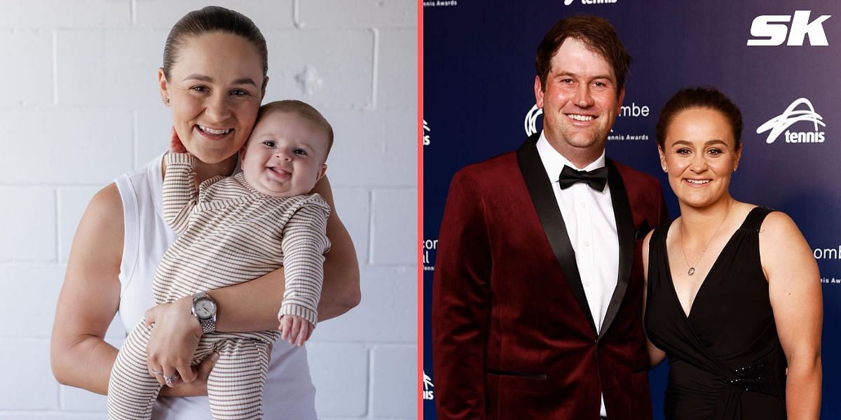 Ashleigh Barty, son Hayden, and husband Garry Kissick