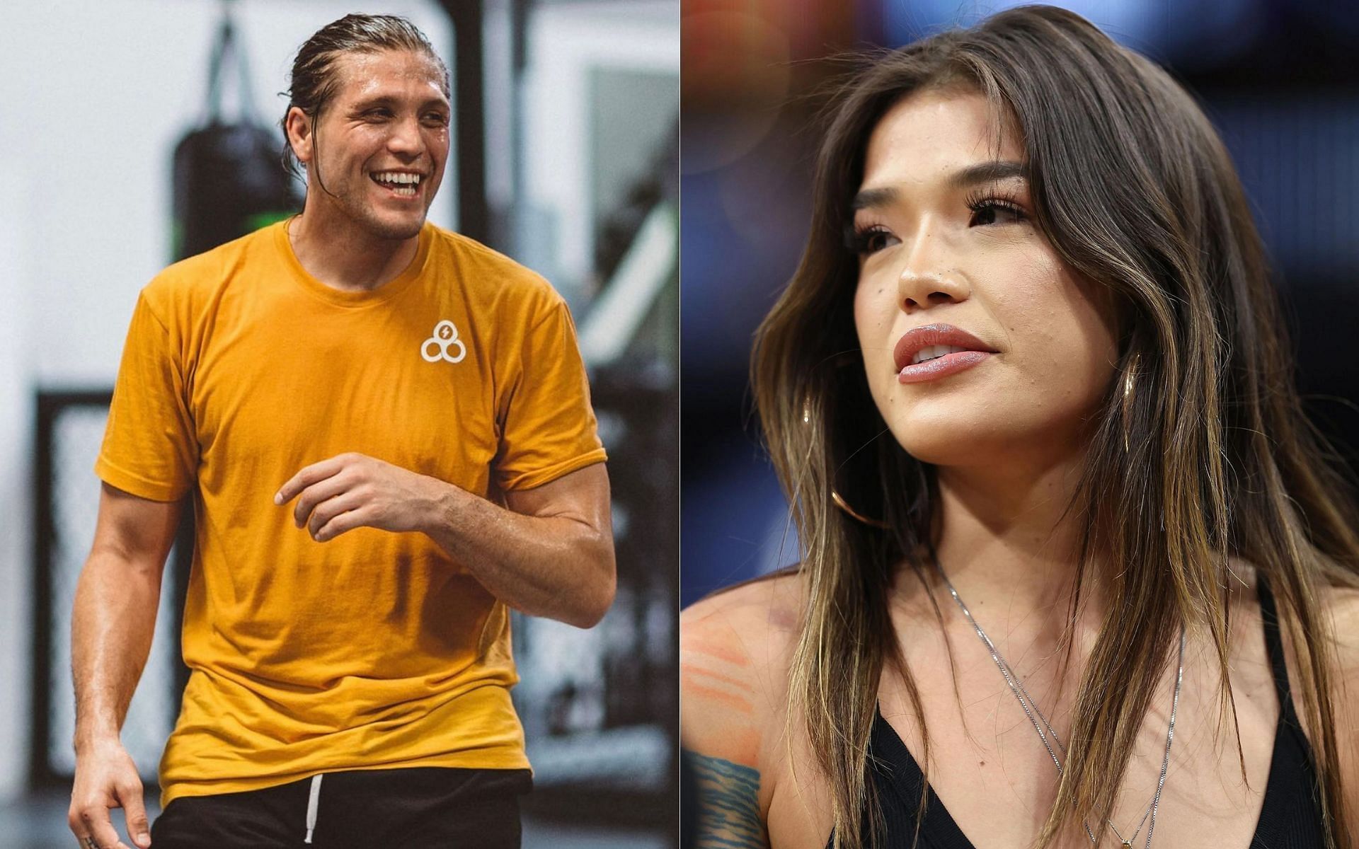 MMA fighters Brian Ortega (left) and Tracy Cortez (right) were in a relationship [Image credits: @briantcity on Instagram]