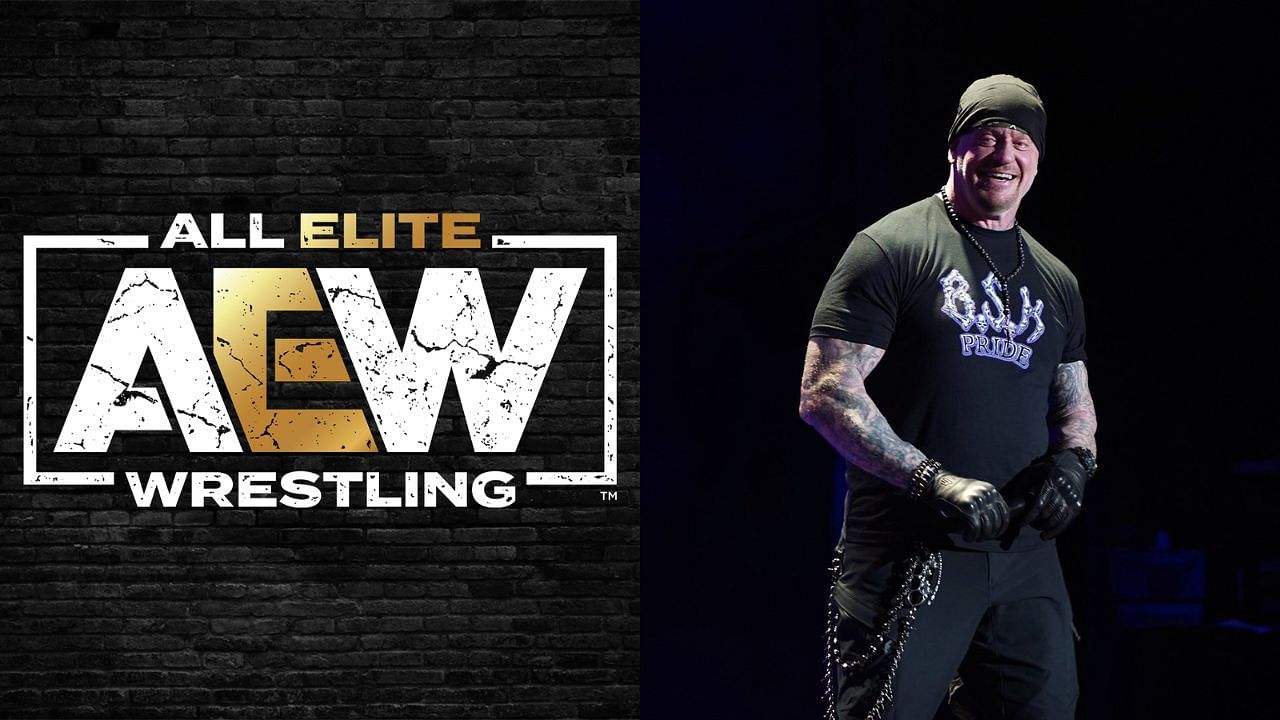 AEW logo (left) and The Undertaker (right)