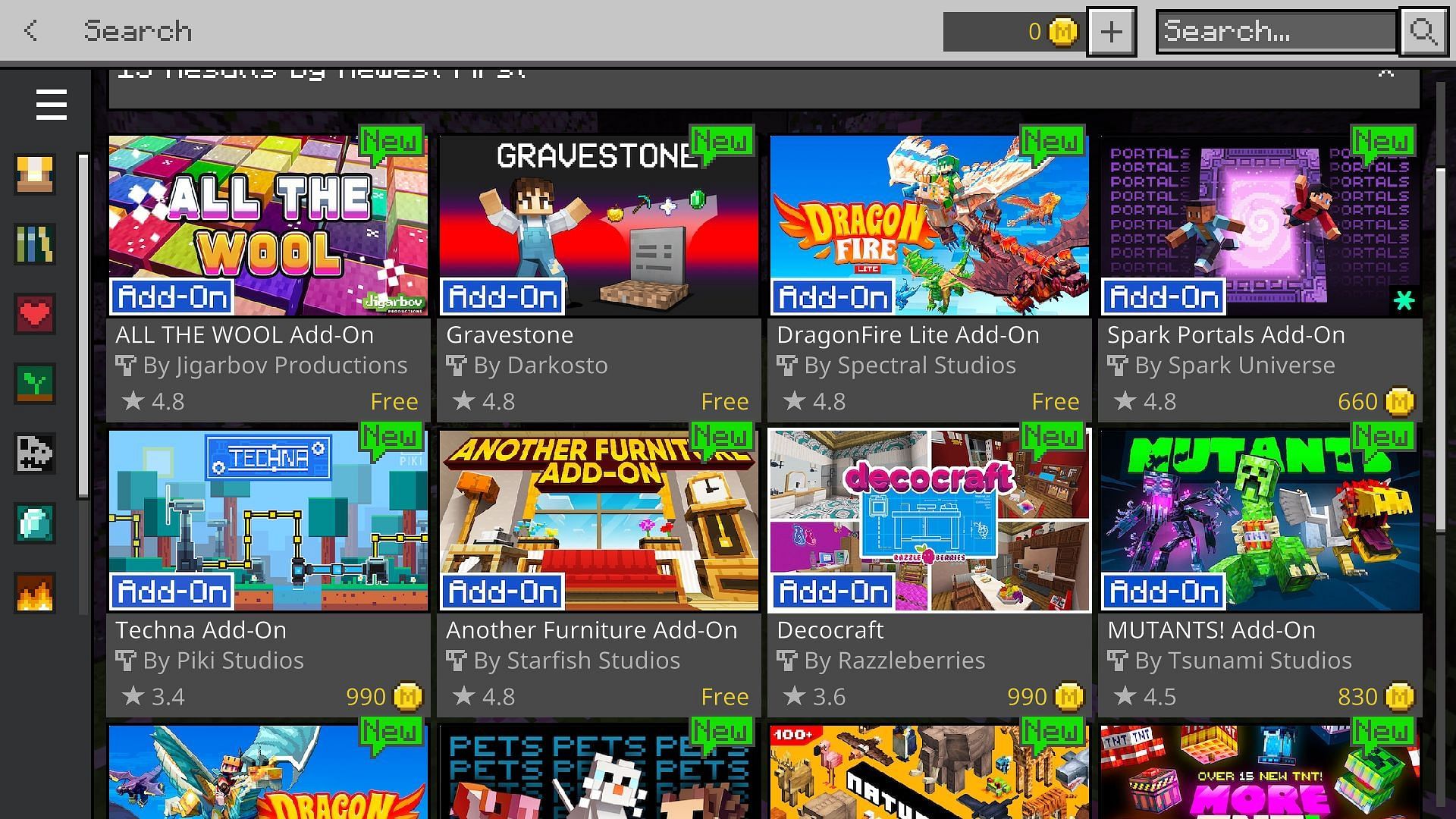 Loads of add-ons are already added to the Marketplace (Image via Mojang)