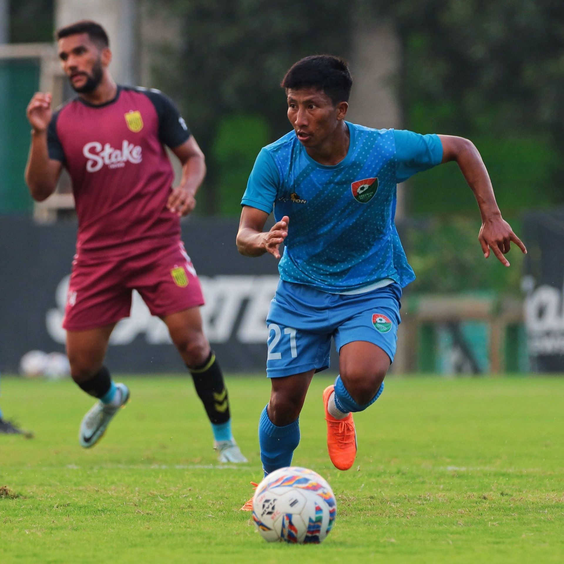Lalromawia in action for Sreenidi Deccan in a friendly against Hyderabad FC. (SDFC Media)