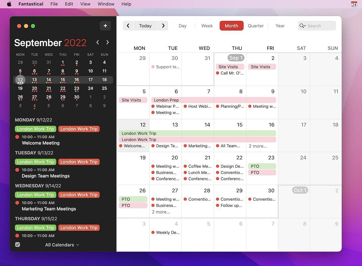 Fantastical is a great alternative to the Mac calendar app (Image via Flexibits)