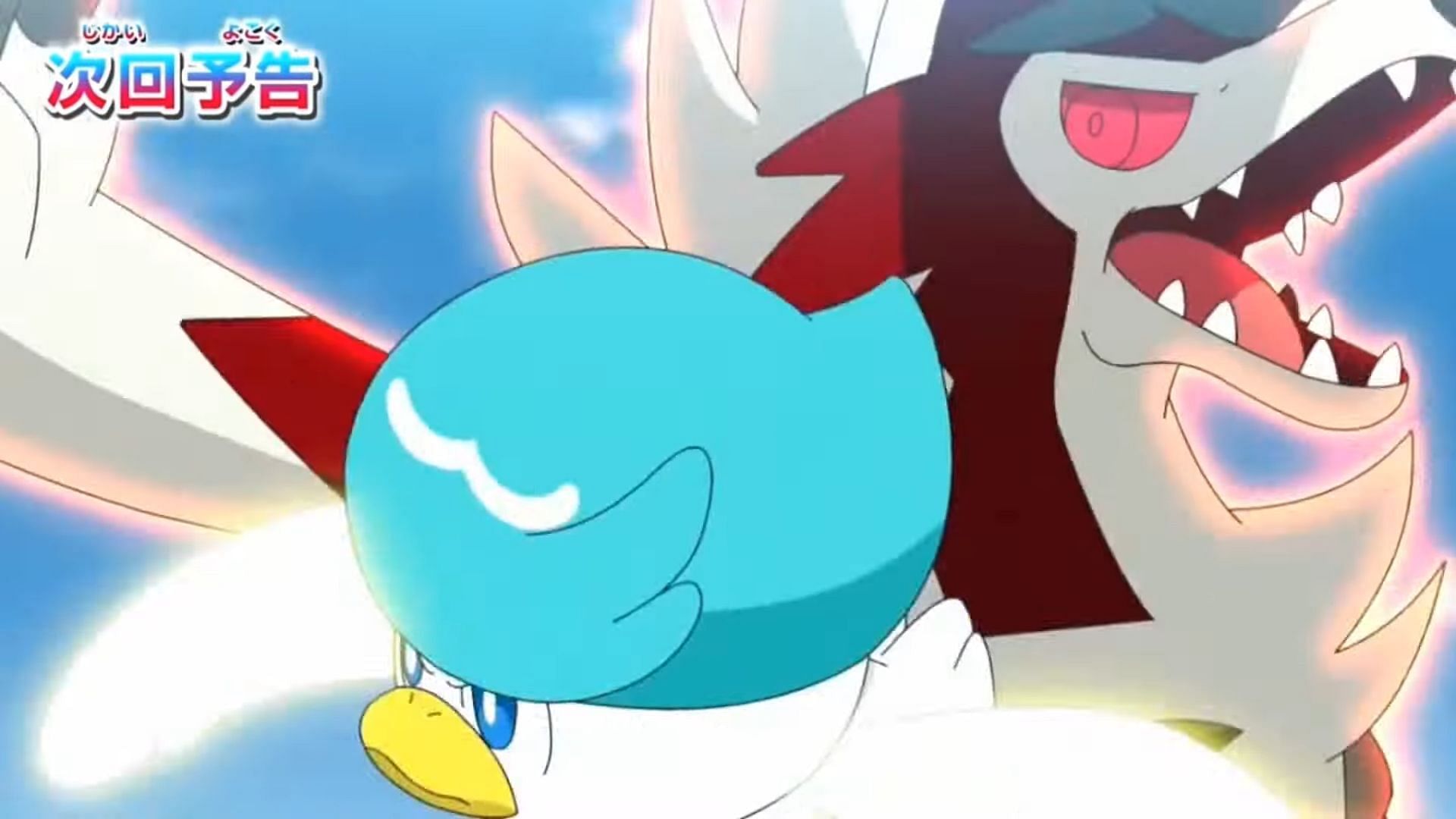 Quaxly and Lycanroc face off in Pokemon Horizons Episode 41 (Image via The Pokemon Company)