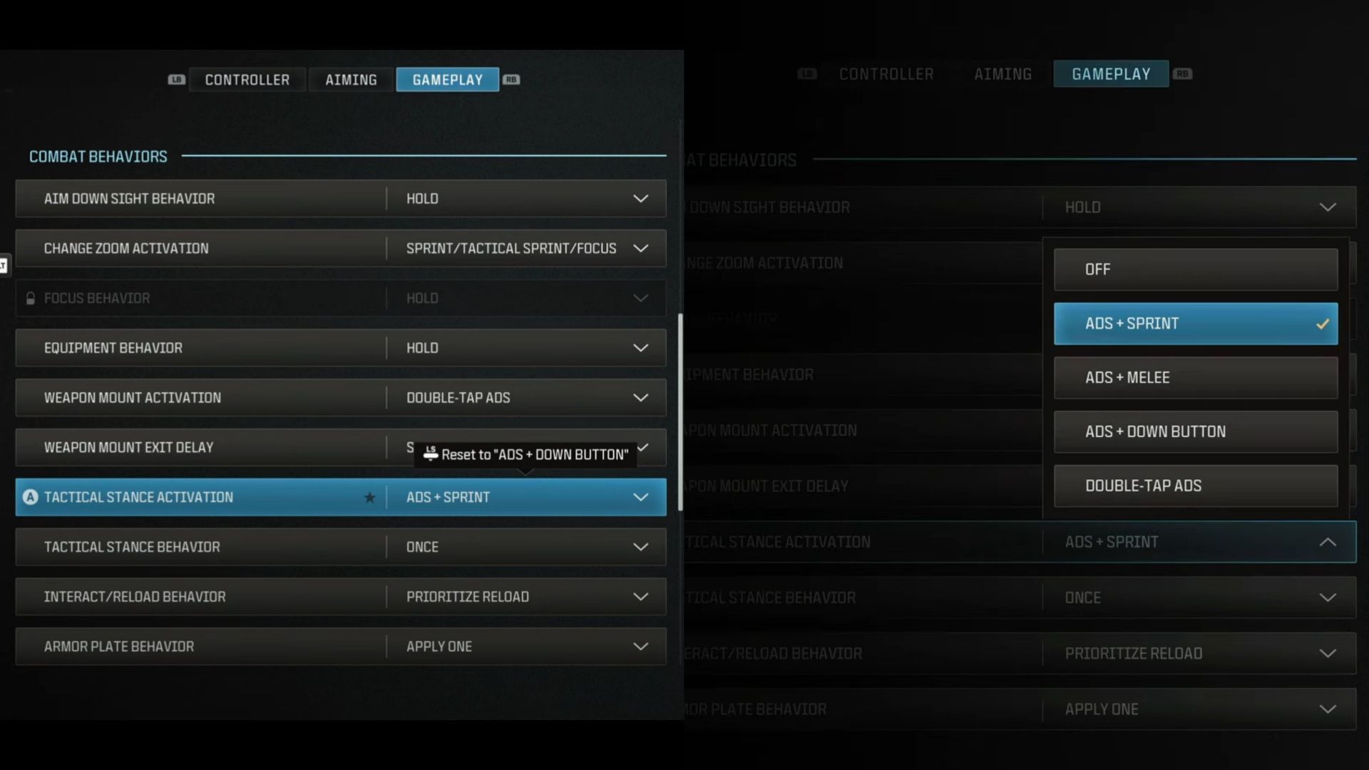 Using Tactical Stance in a Controller (Image via Activision || YouTube/ DeeSimilar)