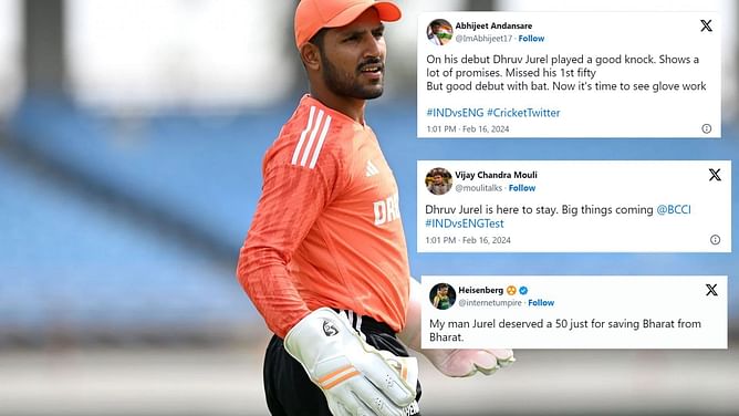 "Looked very clinical from the word go" - Fans hail Dhruv Jurel after promising knock on debut in 3rd IND vs ENG Test