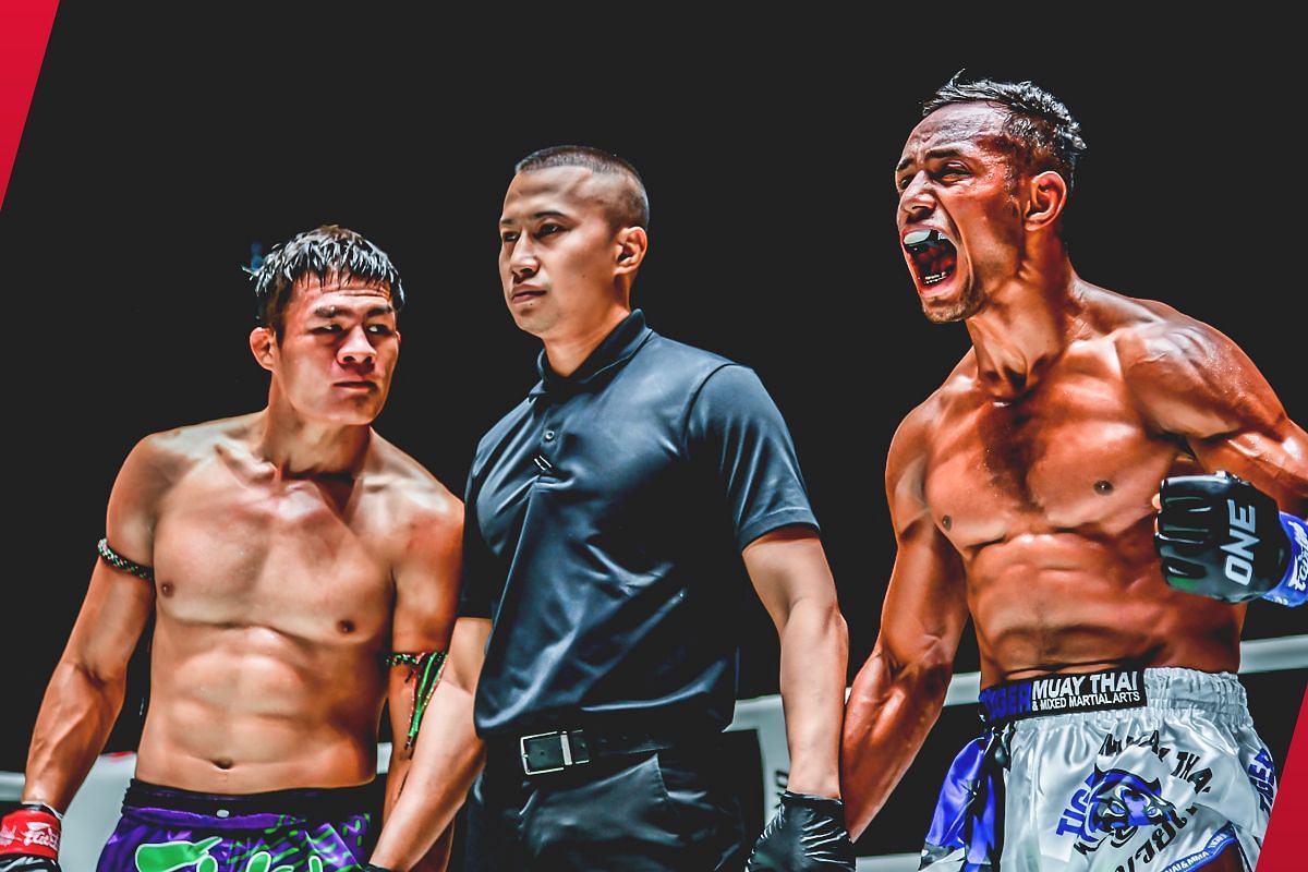 Saemapetch (L) wants a rematch against Felipe Lobo (R) next. -- Photo by ONE Championship