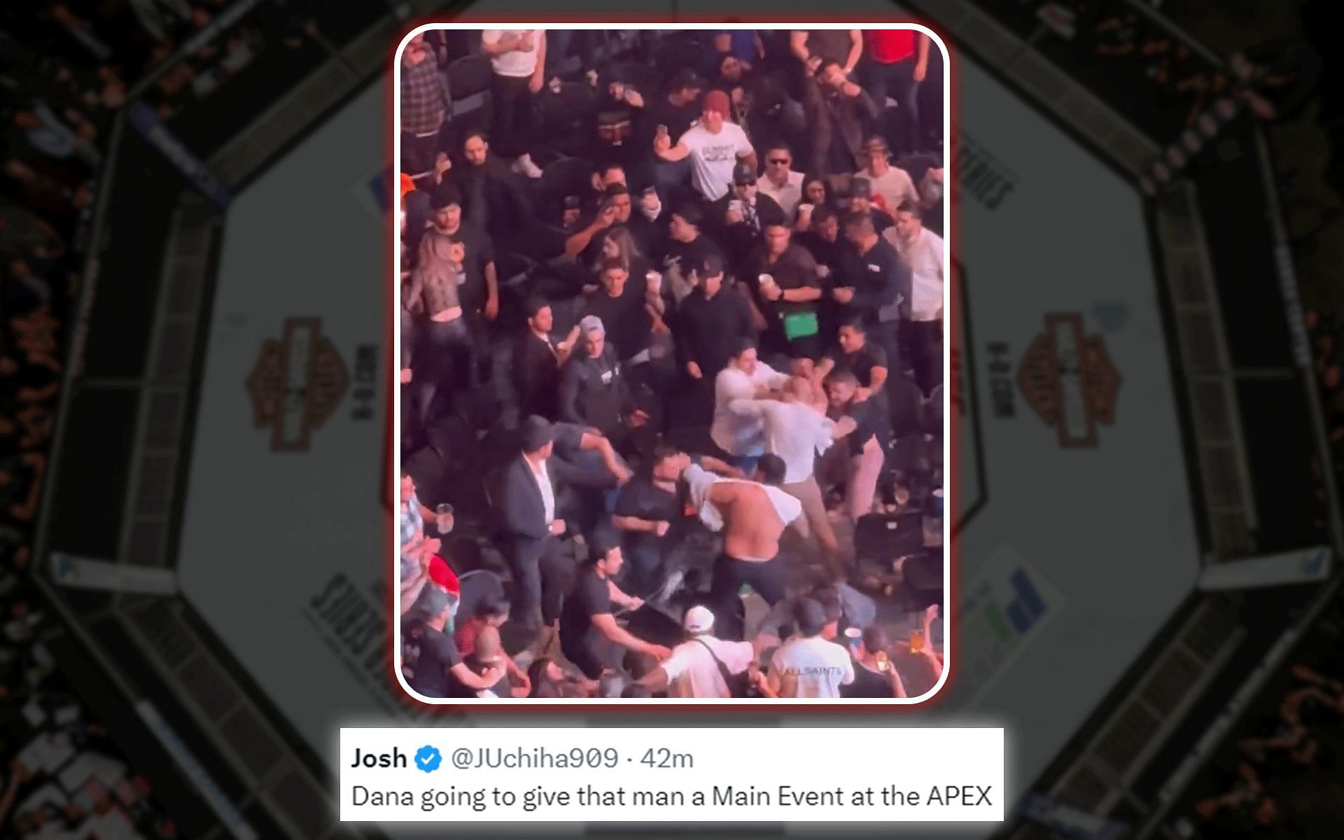 A brawl breaks out at UFC Mexico [Image credits: @MikeyTheThomas1991 on 