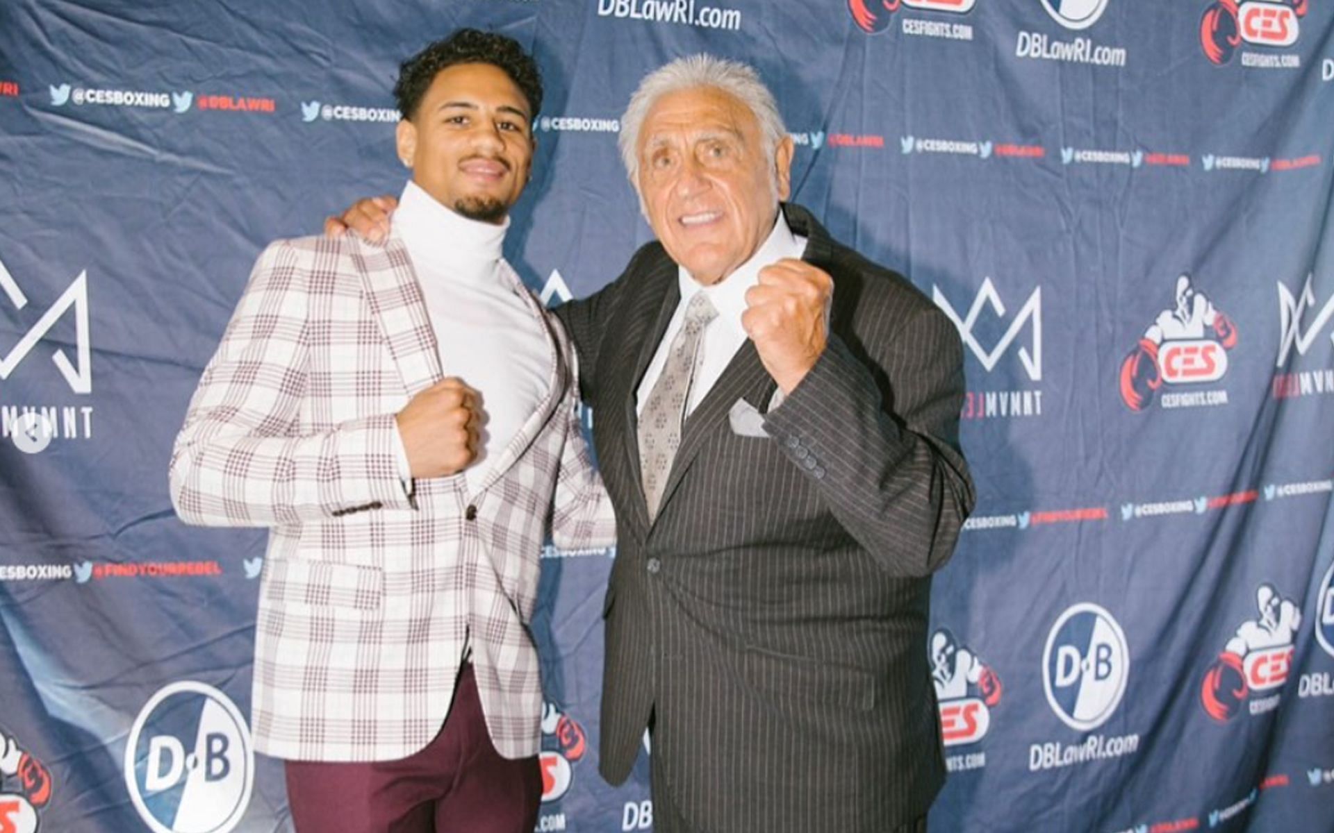 Jamaine Ortiz (left) with his promoter Jimmy Burchfield (right) [Image Courtesy: @jimmyburchfieldsr Instagram]