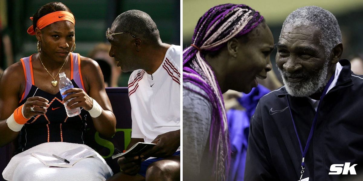 Richard Williams with Serena (L) and Venus (R)