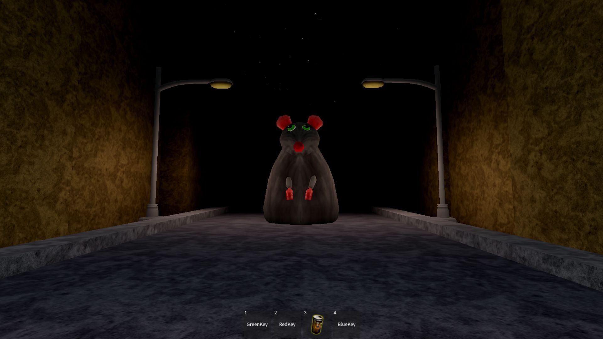 There is a giant rat at the end of the road after you escape the maze. (Roblox || Sportskeeda)