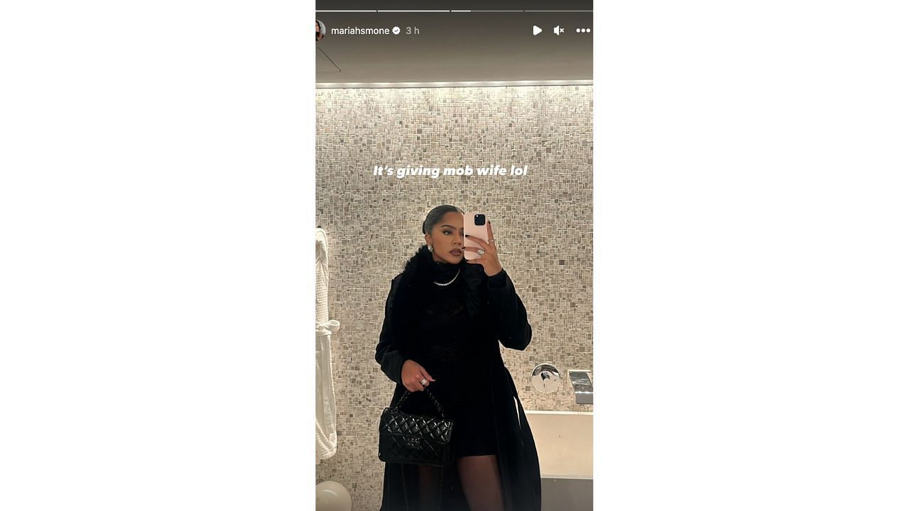 Kevon Looney&#039;s girlfriend Mariah Simone rocked an all-black outfit complete with a Chanel mini bag