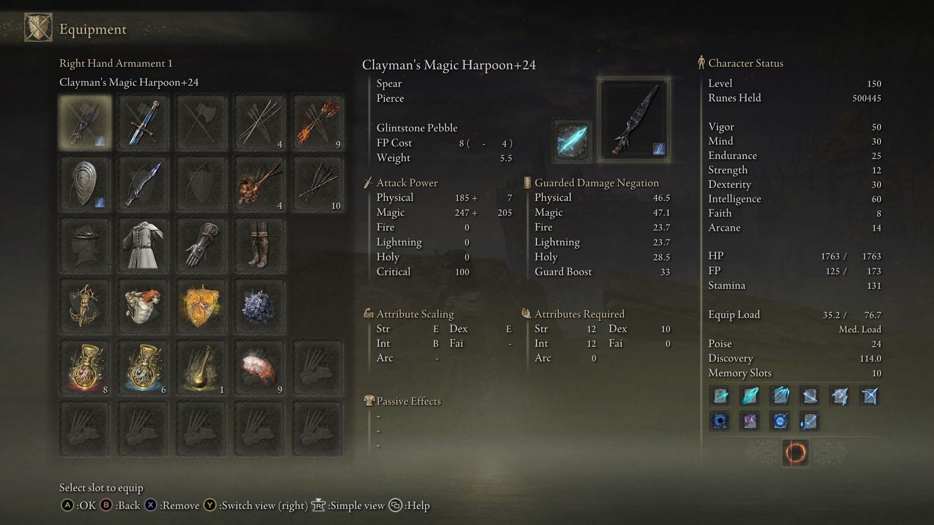 Character Sheet - The Spellblade (Image by FromSoftware)