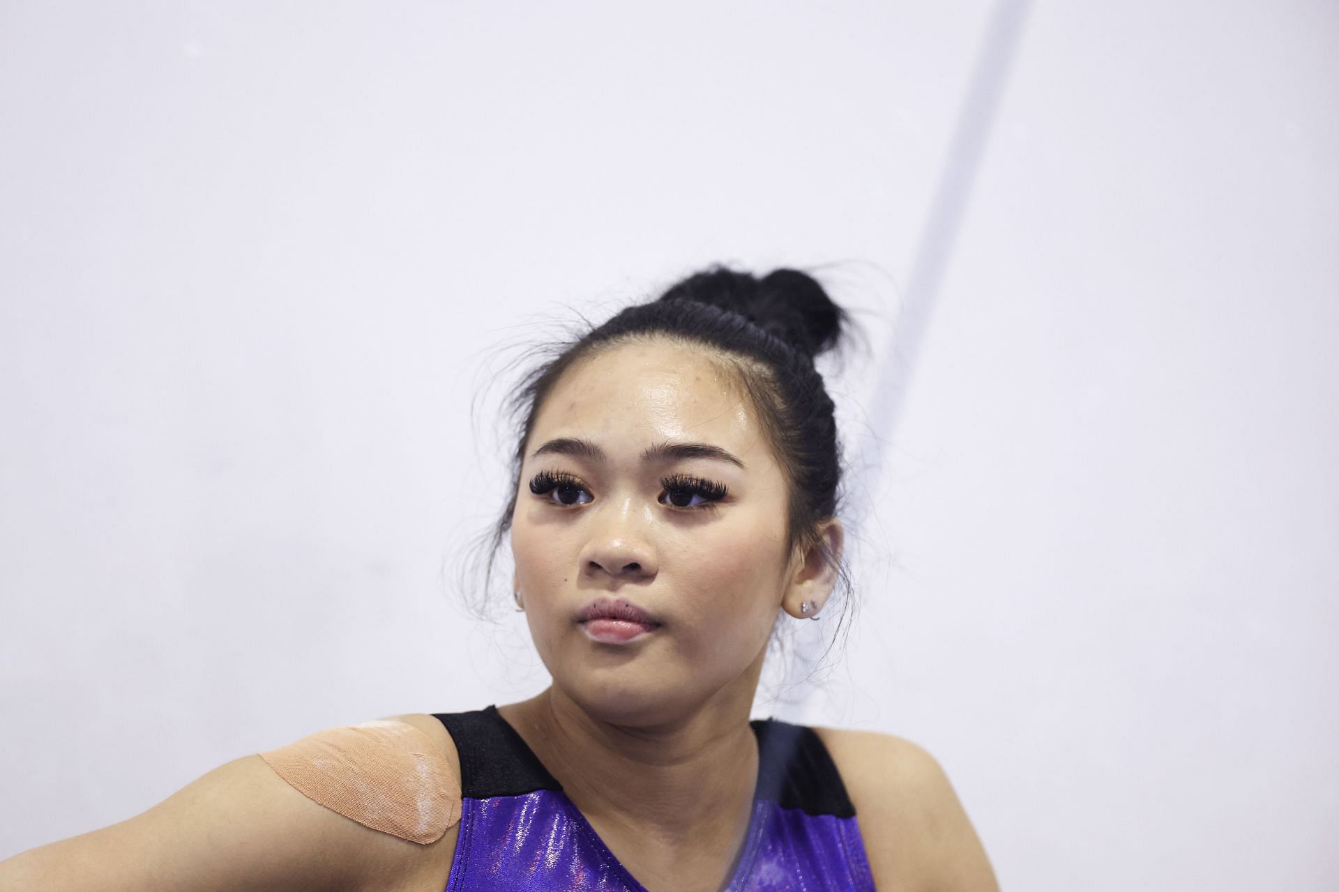 Sunisa Lee participates in a workout on February 05, 202,4 in Katy, Texas.