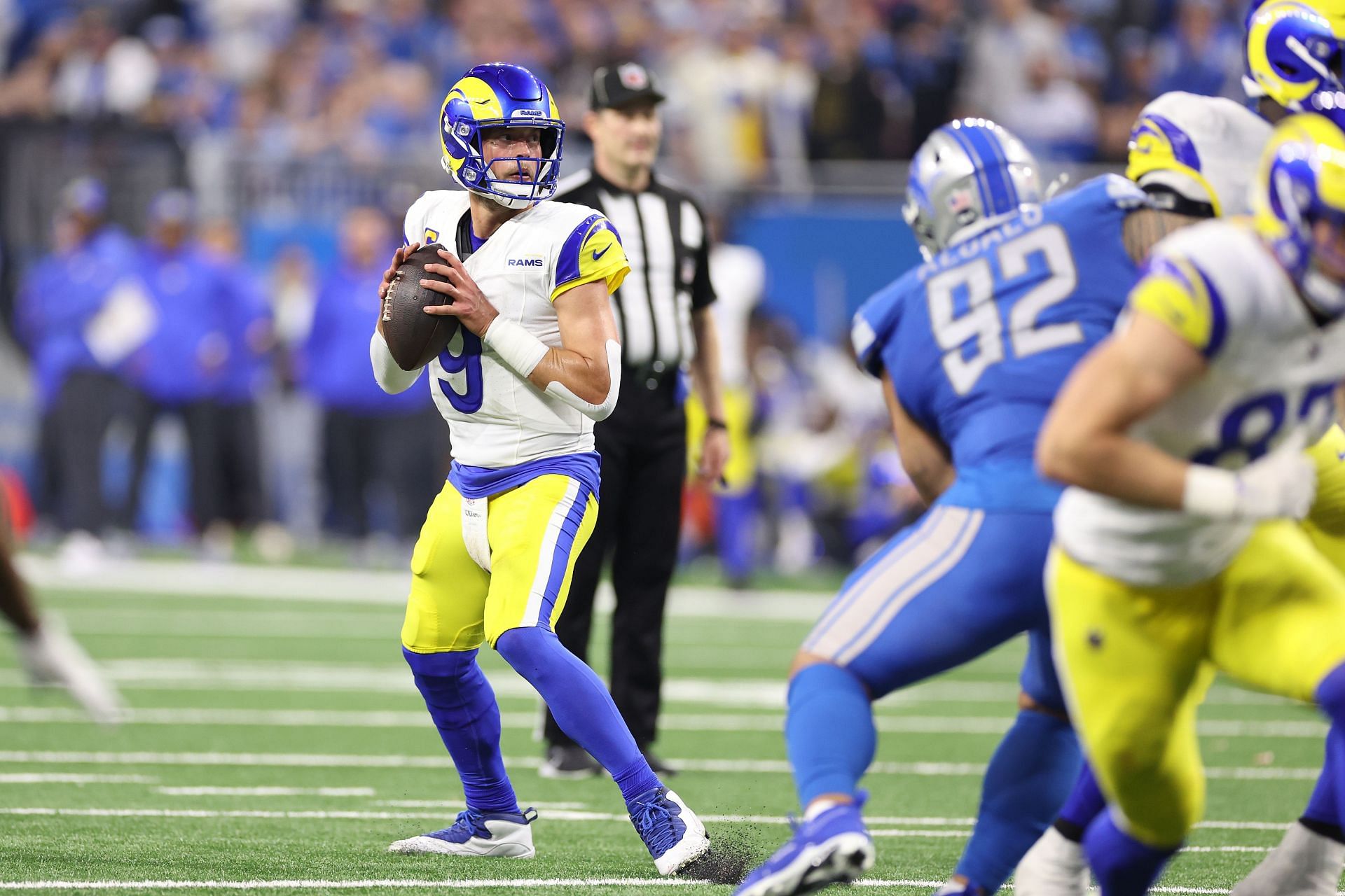 Matthew Stafford during NFC Wild Card Playoffs - Los Angeles Rams v Detroit Lions