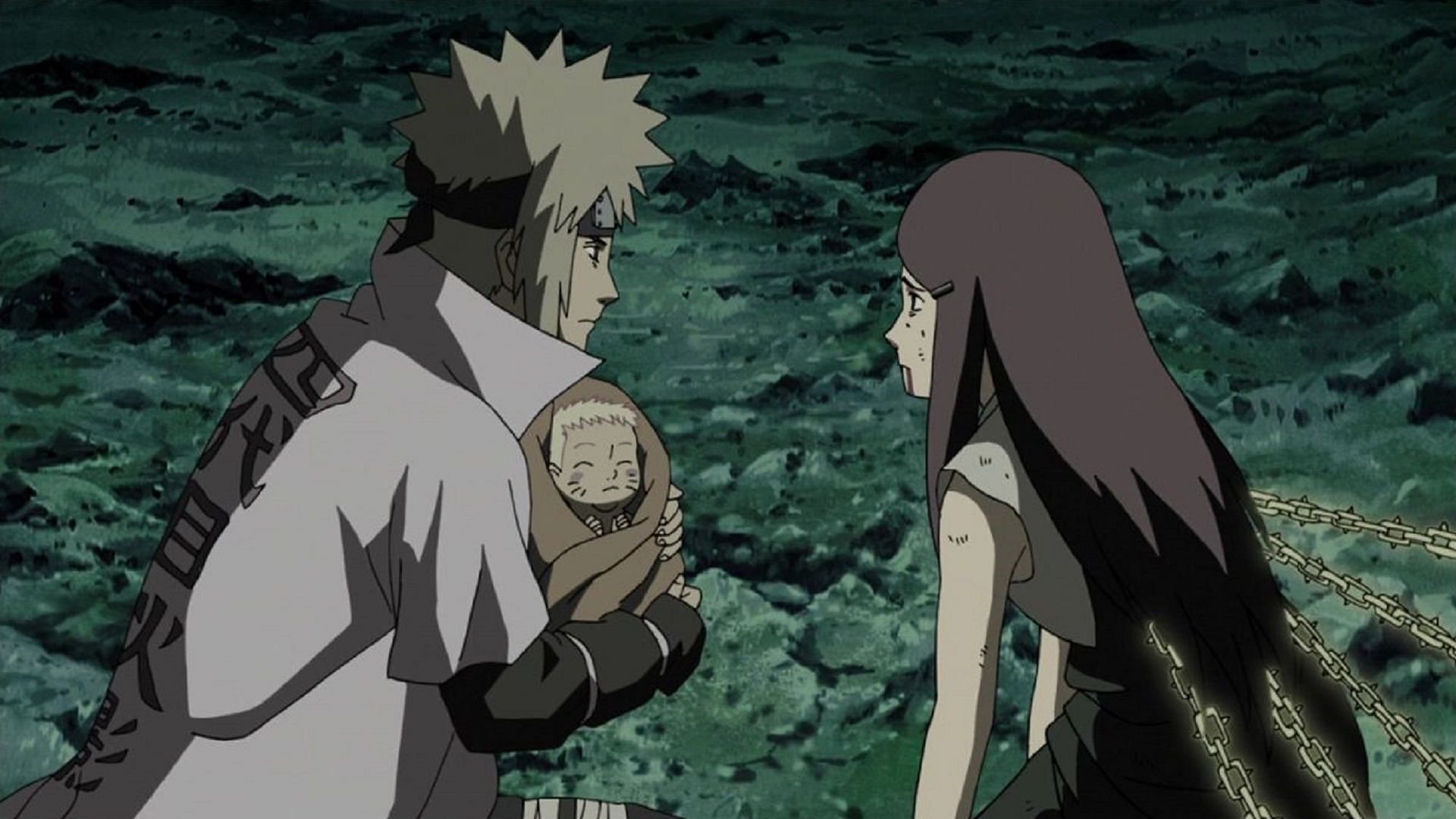 Minato and Kushina with their newborn son (Image via Studio Pierrot)