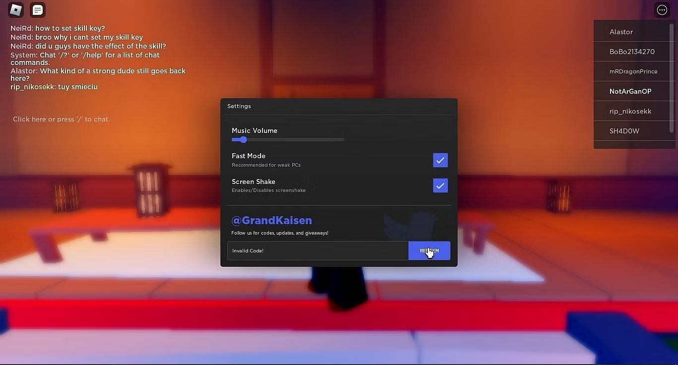 Here&#039;s how you can troubleshoot codes in Grand Kaizen (Roblox || Sportskeeda)