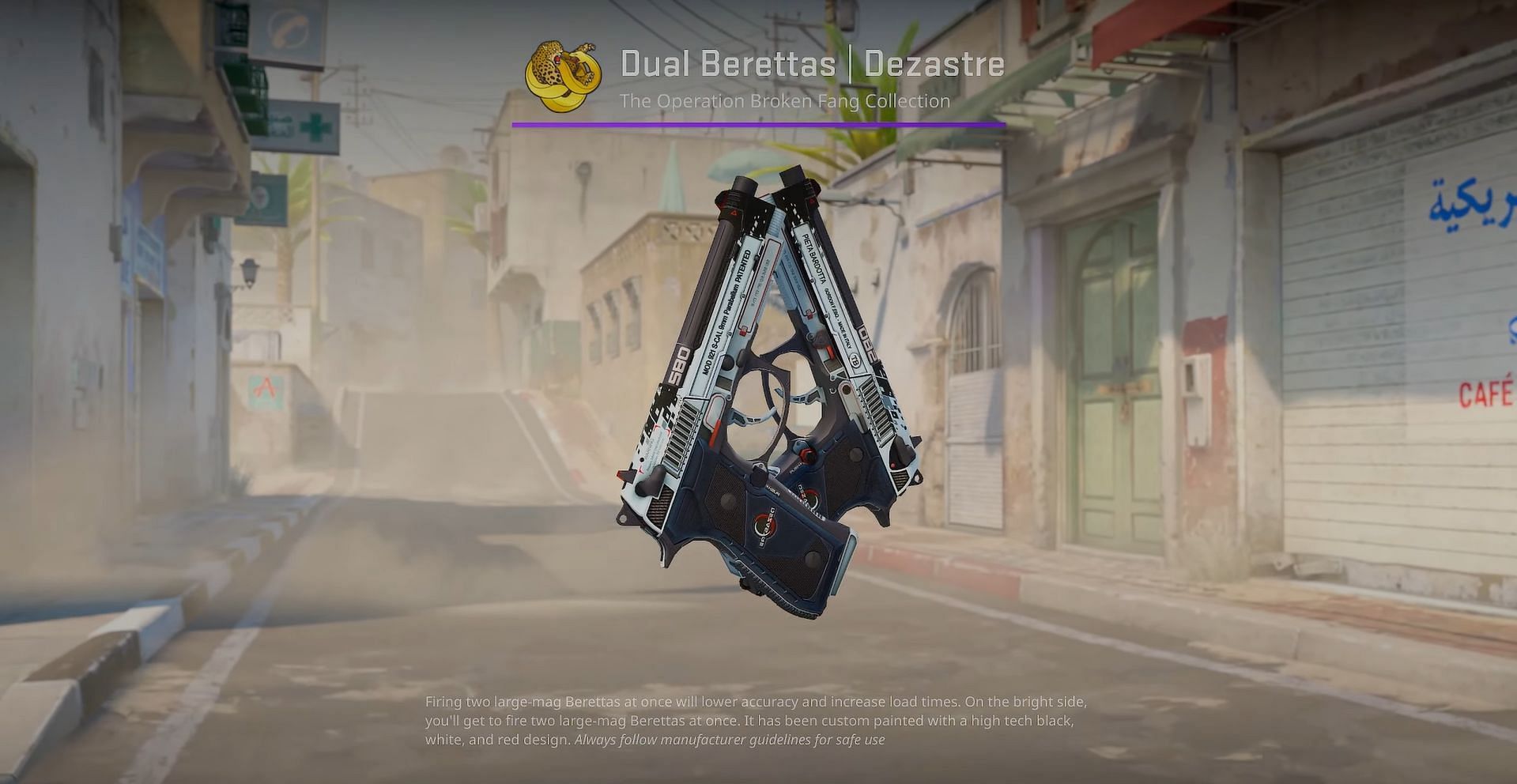 Dual Berettas Dezastre (Image via Valve || YouTube/covernant)