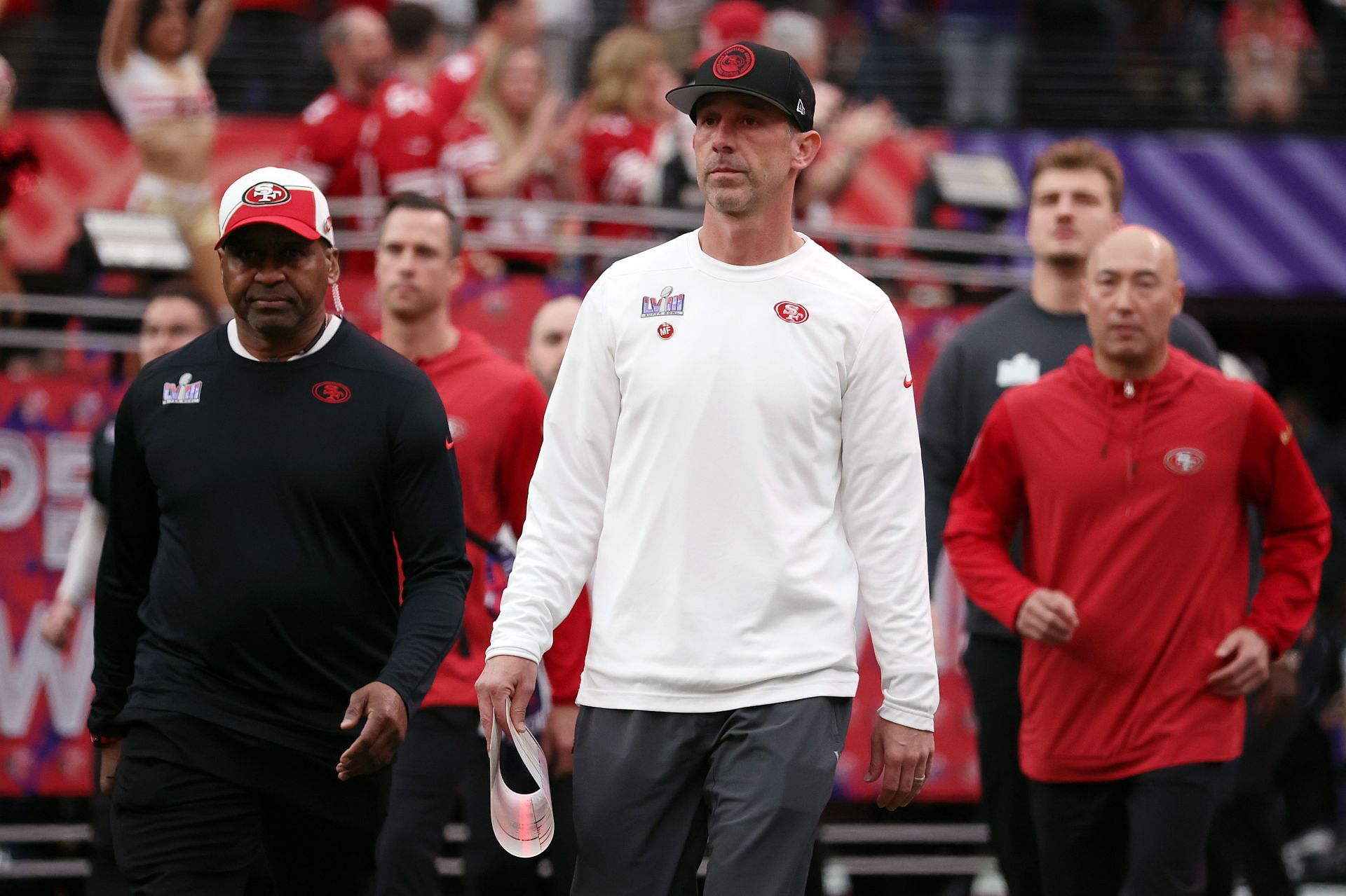 Kyle Shanahan at Super Bowl LVIII - San Francisco 49ers v Kansas City Chiefs