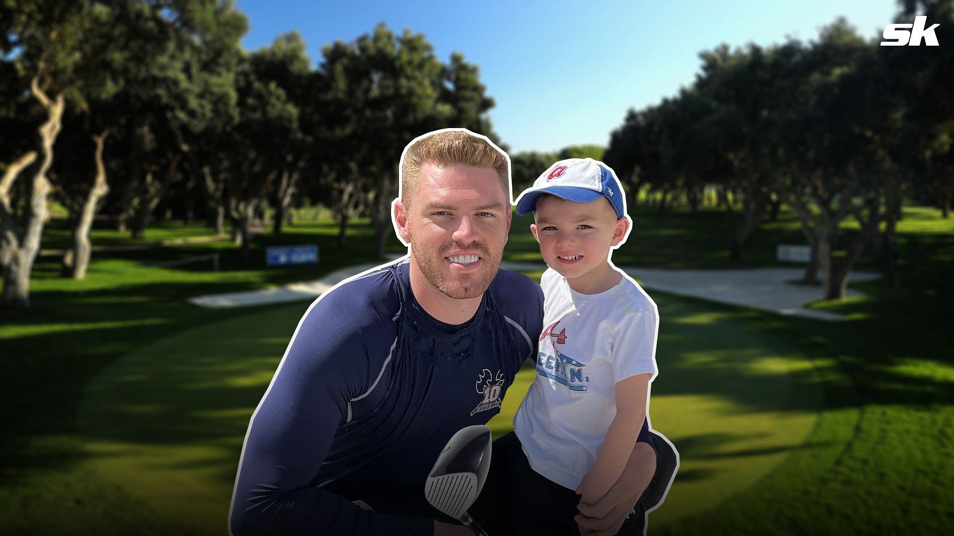 Freddie Freeman with his son Charlie spent time in the golf course recently