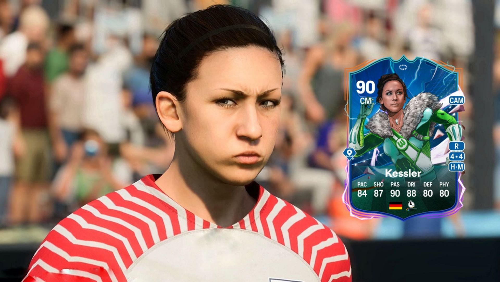 Nadine Ke&szlig;ler&#039;s 90-rated UEFA Hero card is one of the best passers in the game and among the best underrated EA FC 24 Icons (Image via EA Sports)