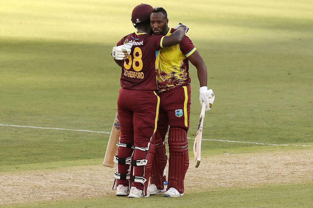 ESherfane Rutherford and Andre Russell added 139 together. (Credits: Twitter)