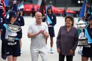 Andre Agassi with Evonne Goolagong Cawley at the 2024 Australian Open