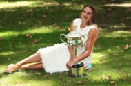 Aryna Sabalenka with the Australian Open trophy