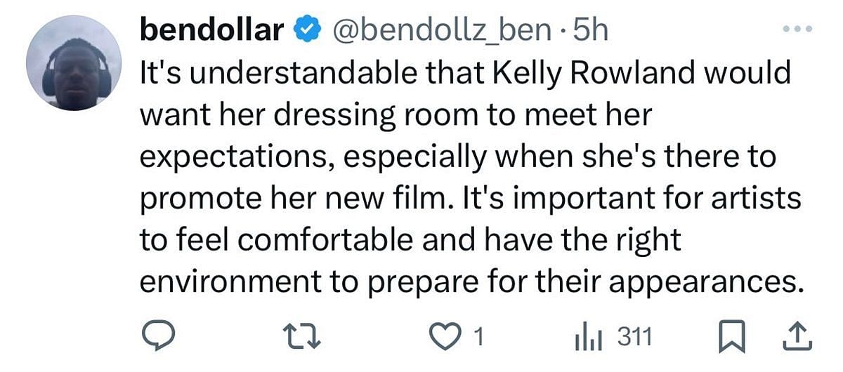 Another user agrees with Kelly (image via X/@bendollz_ben)
