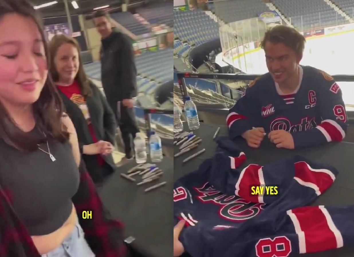 WATCH: Connor Bedard has cringe interaction with fan asking him out for Valentines Day