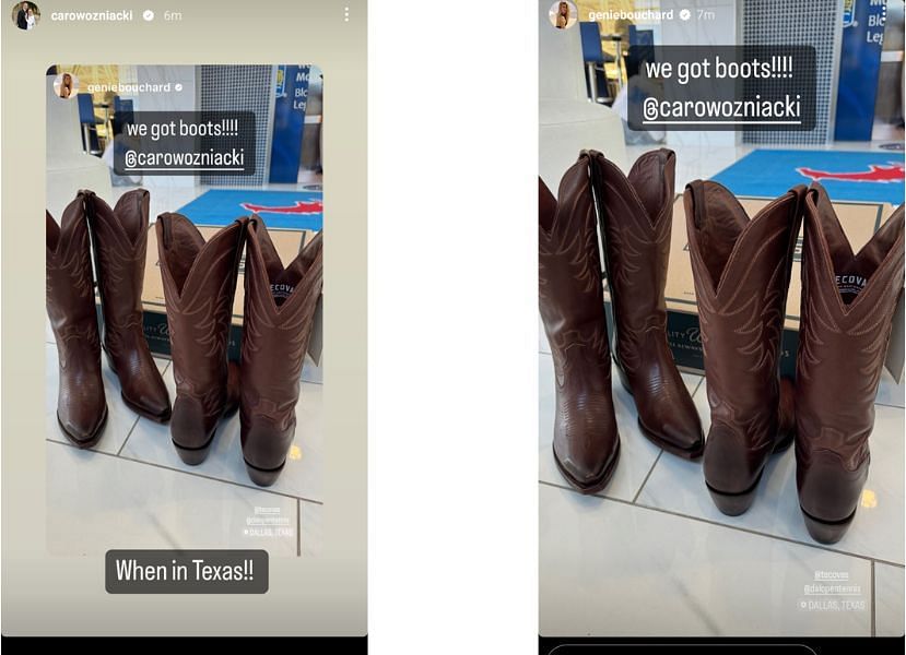 Cowboy boots received by Wozniacki and Eugenie Bouchard